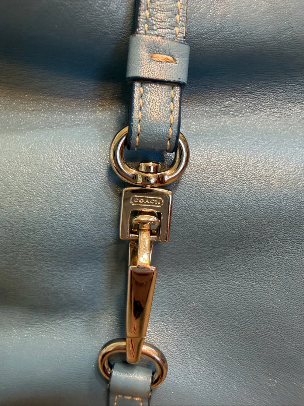 Coach Jackie Blue Leather with white  Trim